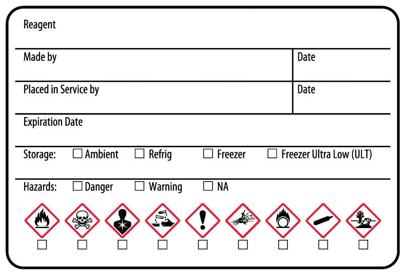 Medical Labels - Reagent GHS Label, 3 x 2