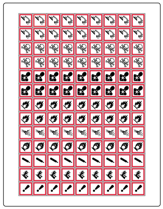 Medical Labels - GHS Laser Printer Label SHeet, 8-1/2 x 11"
