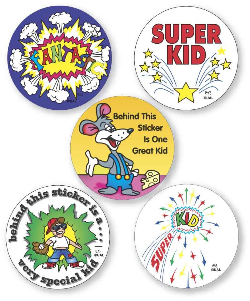 Medical Labels - SUPER KID FANTASTIC BEHIND T, Kids' Sticker, 2-1/2" x 2-1/2"