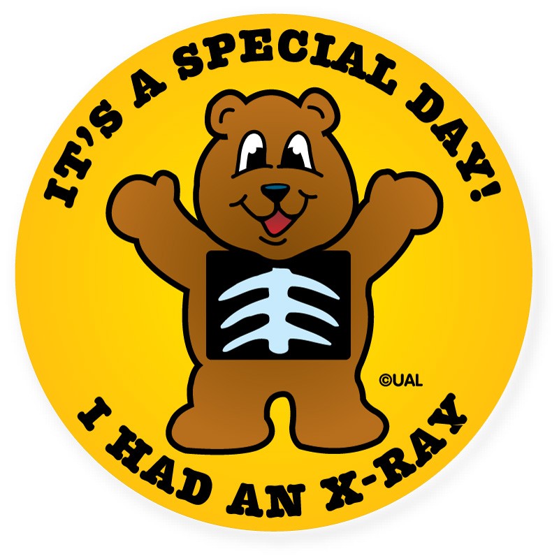Medical Labels - IT'S A SPECIAL DAY! I HAD AN X-RAY, Kids' Sticker, 2-1/2" x 2-1/2"