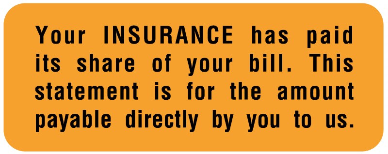Medical Labels - Insurance Payment Reminder Label, 2-1/4" x 7/8"