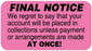 Medical Labels - Final Notice Label, 1-5/8" x 7/8"