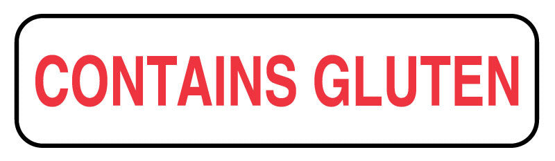 Medical Labels - CONTAINS GLUTEN, Food Communication Labels, 1-1/4" X 5/16",760/RL,WH