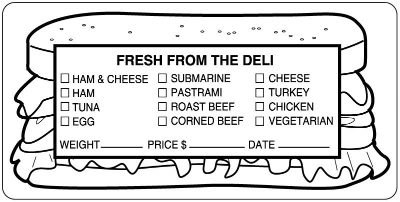 Medical Labels - FRESH FROM THE DELI, Food Identification Labels, 4" x 2"