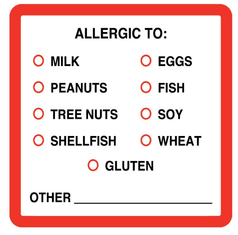 Medical Labels - Allergy Labels, 2-1/2" x 2-1/2"