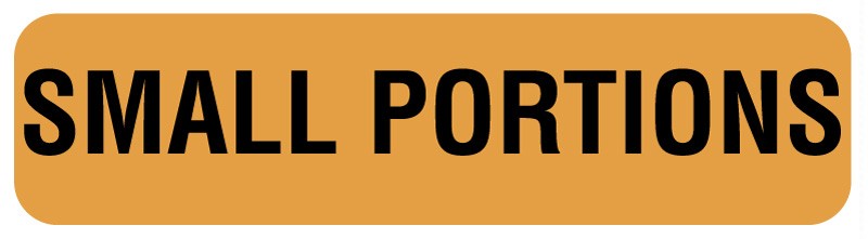 Medical Labels - SMALL PORTIONS, Nutrition Communication Labels, 1-1/4" x 5/16"