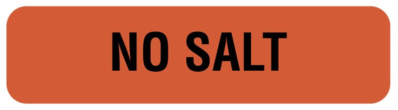 Medical Labels - NO SALT, Nutrition Communication Labels, 1-1/4" x 5/16"