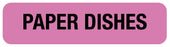 Medical Labels - PAPER DISHES, Nutrition Communication Labels, 1-1/4" x 5/16"