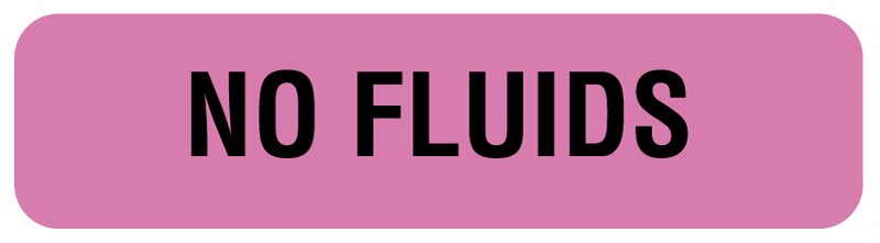 Medical Labels - NO FLUIDS, Nutrition Communication Labels, 1-1/4" x 5/16"