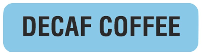 Medical Labels - DECAF COFFEE, Nutrition Communication Labels, 1-1/4" x 5/16"