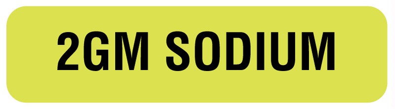 Medical Labels - 2GM SODIUM, Nutrition Communication Labels, 1-1/4" x 5/16"