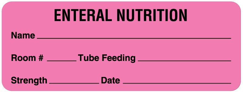 Medical Labels - Enteral Feeding Labels, 3" x 1-1/8"
