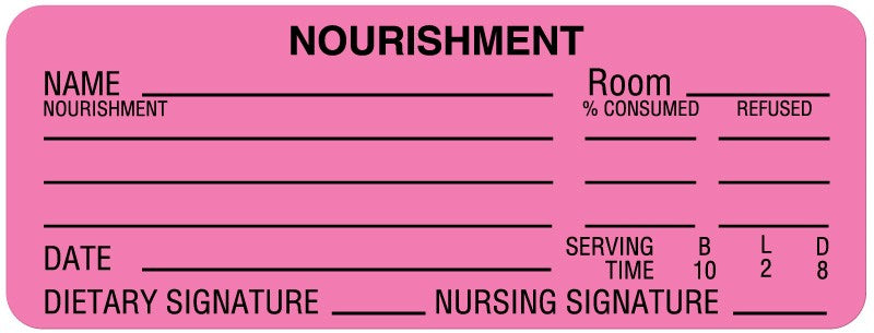 Medical Labels - Nourishment Labels, 3" x 1-1/8"