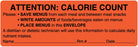 Medical Labels - Calorie Count Labels, 6" x 2"