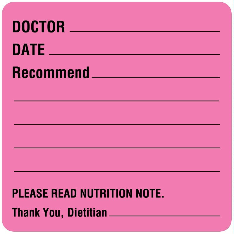 Medical Labels - Doctor Nutrition Recommendation Labels, 5-1/4" x 2-5/8"