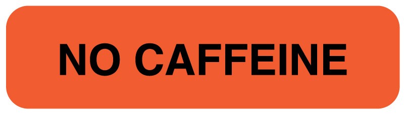 Medical Labels - NO CAFFEINE, Nutrition Communication Labels, 1-1/4" x 5/16"