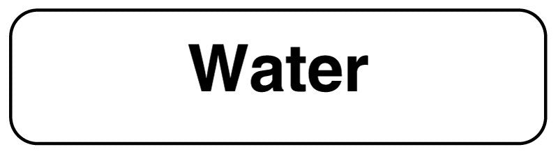 Medical Labels - WATER, Beverage Identification Labels, 1-1/4" x 5/16"