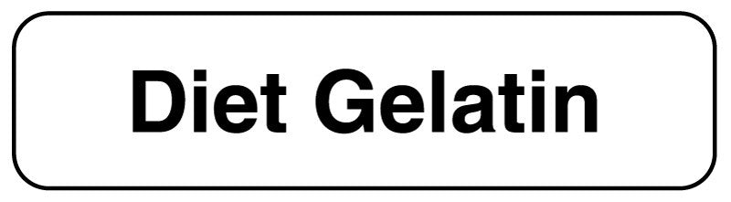 Medical Labels - DIET GELATIN, Food Identification Labels, 1-1/4" x 5/16"