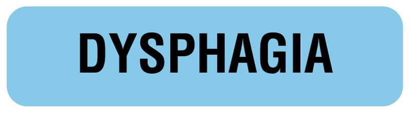 Medical Labels - DYSPHAGIA, Nutrition Communication Labels, 1-1/4" x 5/16"