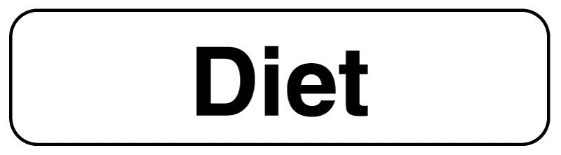 Medical Labels - DIET, Beverage Identification Labels, 1-1/4" x 5/16"