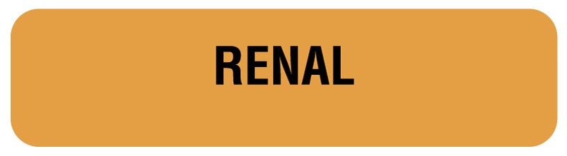 Medical Labels - RENAL, Nutrition Communication Labels, 1-1/4" x 5/16"