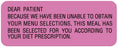 Medical Labels - Communication To Patient Labels, 2-1/4" x 7/8"