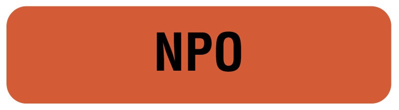 Medical Labels - NPO, Nutrition Communication Labels, 1-1/4" x 5/16"