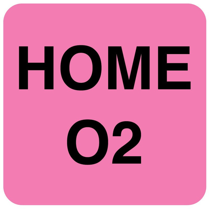 Medical Labels - Home Care O2 Label, 1-1/2" x 1-1/2"