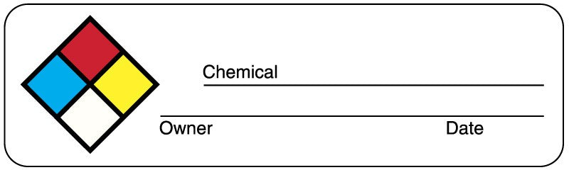 Medical Labels - Chemical Hazard Labels, 3" x 7/8"