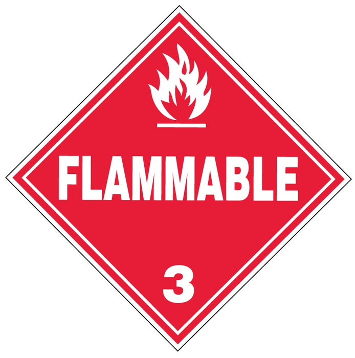 Medical Labels - FLAMMABLE, Shipping Label, 8 8-1/2" x 8-1/2"