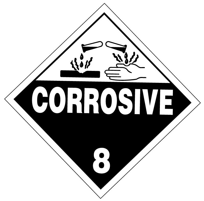 Medical Labels - CORROSIVE, Shipping Label, 8-1/2" x 8-1/2"