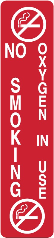 Medical Labels - No Smoking Magnet, 2" x 9"