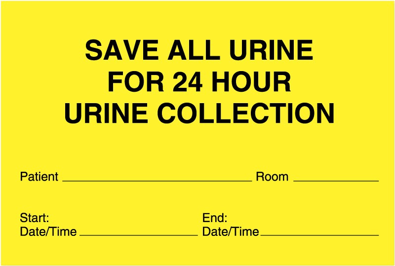 Medical Labels - Urine & Stool Collection Label, 8" x 5-1/4"