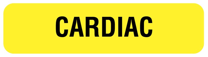 Medical Labels - CARDIAC, Nutrition Communication Labels, 1-1/4" x 5/16"