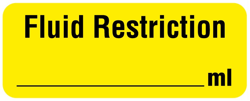 Medical Labels - Fluid Restriction Labels, 2-1/4" x 7/8"