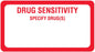 Medical Labels - Drug Sensitivity Alert Label, 3" x 1-5/8"