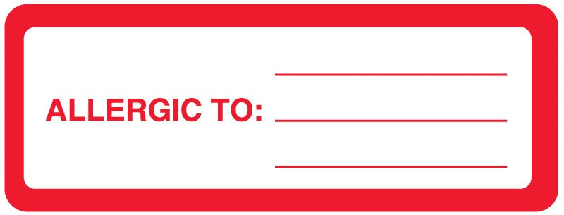 Medical Labels - Allergy Alert Label, 3" x 1-1/8"