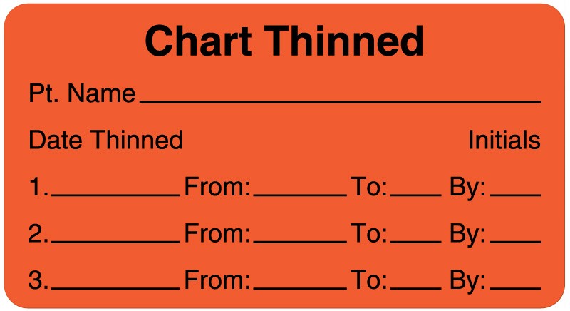 Medical Labels - Chart Thinned Label, 3" x 1-5/8"