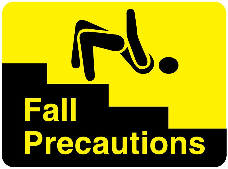Medical Labels - Fall Precautions Label, 2-3/8" x 1-3/4"