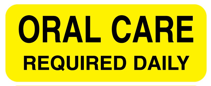 Medical Labels - Oral Care Required Daily,2-1/4"x7/8"