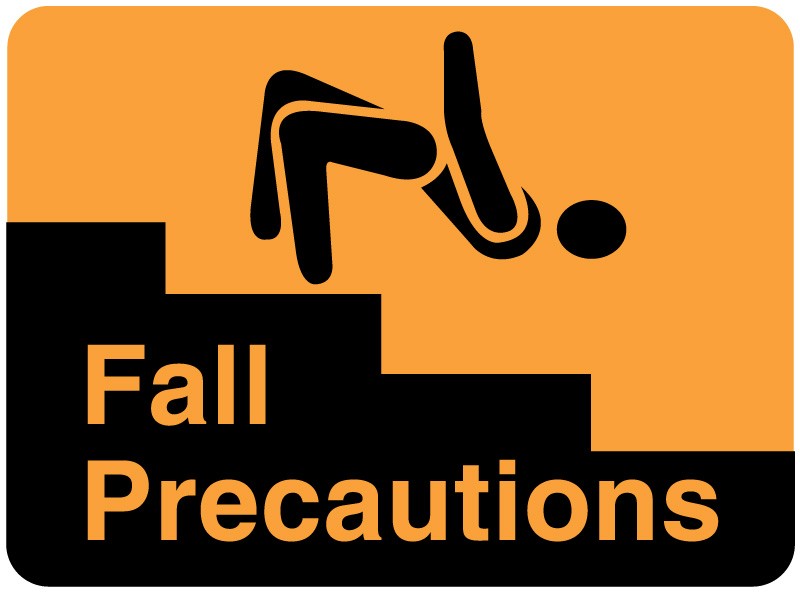 Medical Labels - Fall Precautions Label, 4" x 2-5/8"