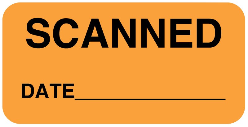 Medical Labels - Scanned Date______ Label, 2" x 1"