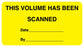 Medical Labels - Volume Scanned label, 3" x 1-5/8"