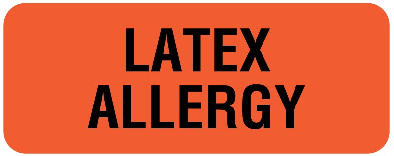 Medical Labels - Latex Allergy Alert Label, 2-1/4" x 7/8"
