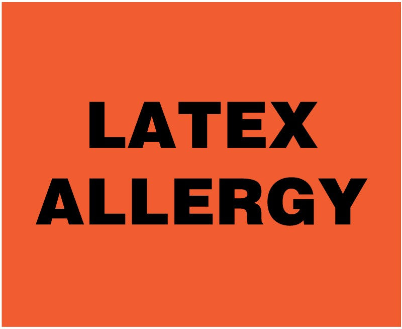 Medical Labels - Latex Allergy Alert Label, 8" x 6-1/2"