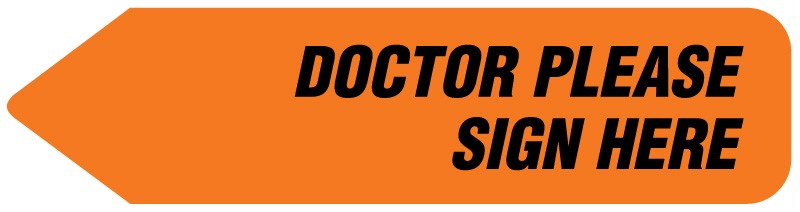 Medical Labels - UniArrow Flag, 2-1/4" x 9/16"