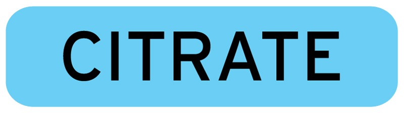 Medical Labels - Citrate Label, 1-1/4" x 5/16"
