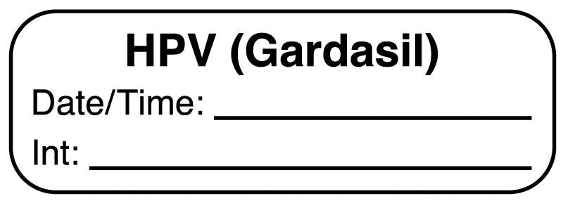 Medical Labels - HPV GARDASIL, 1-1/2" x 1/2"
