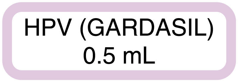Medical Labels - HPV GARDASIL 0.5mL, 1-1/2" x 1/2"