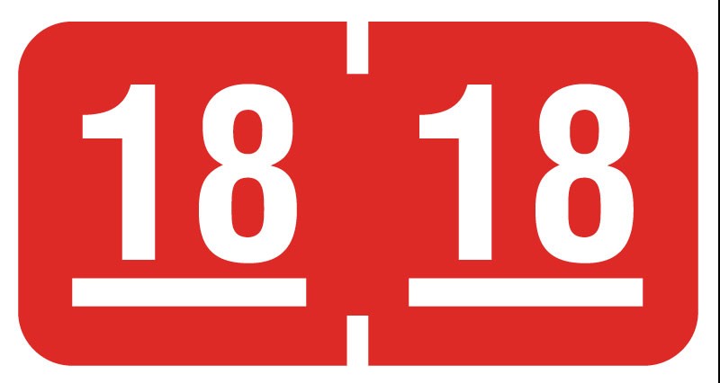 Medical Labels - Smead Compatible 2018 Year Label, 1" x 1/2"